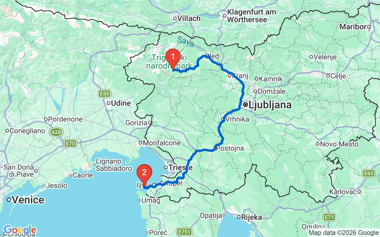 Driving map — Piran